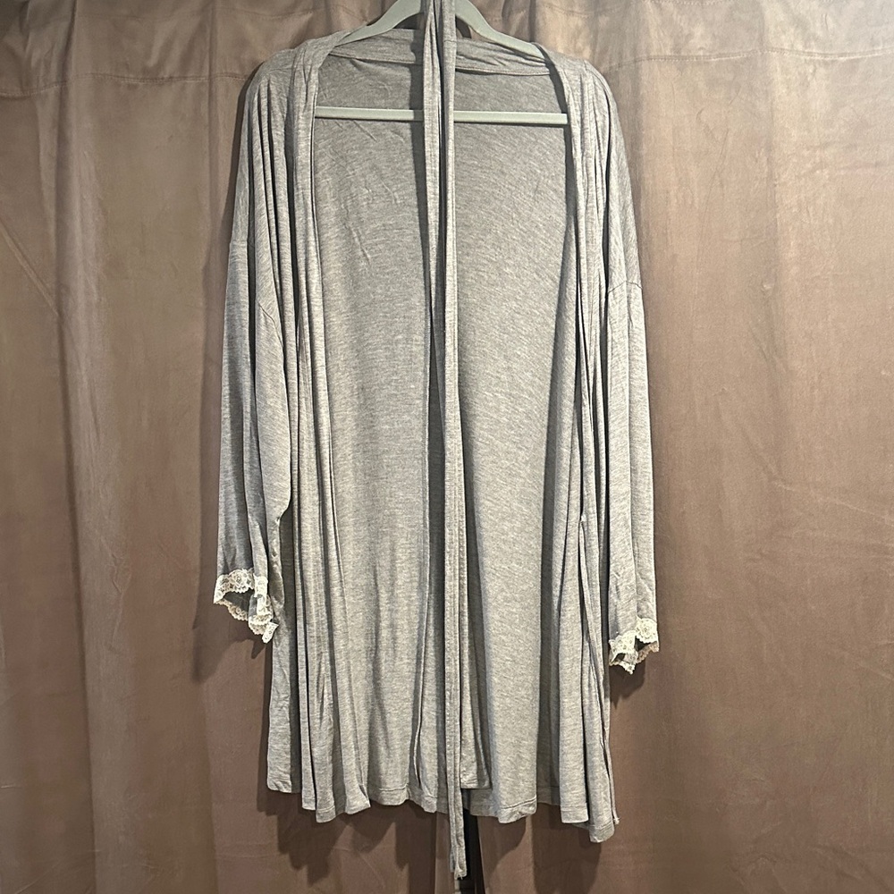 Stretchy, soft, cover up robe with lace
